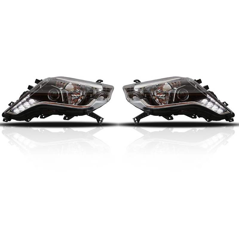 Three Lens Toyota Prado Headlamp LED Auto Headlights Replacement 12Volt